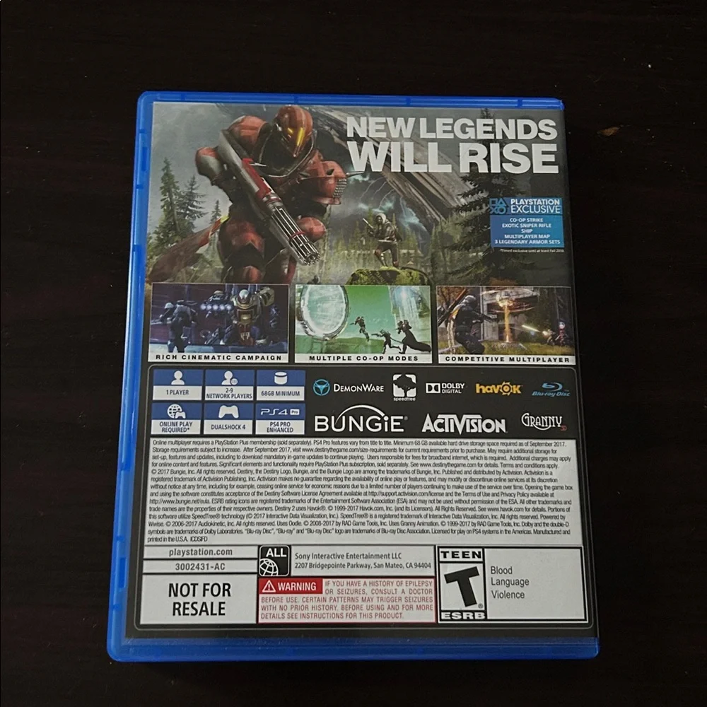 Sony PS4 Destiny 2 Game